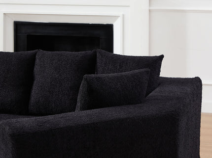 L - Shaped Modular Sofa With Deep Seat And 11 Pillows