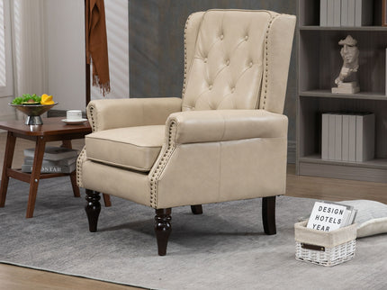 Modern Accent Armchair With Sturdy Wood Legs