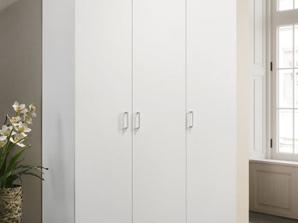 Declan - 3 - Door Wardrobe Cabinet Armoire With Storage Shelves And Hanging Rod - White