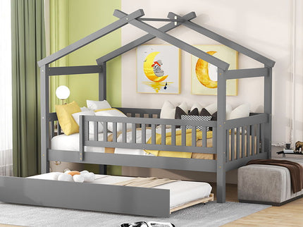 Creativity House Bed With Twin Size Trundle