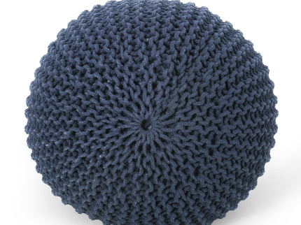 Bordeaux - Knitted Round Pouf Ottoman, Floor Cushion