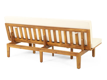 Outdoor Elegance Daybed With Convertible Design Cushion Frame - Beige