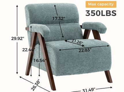 Modern Accent Chair With Tufted Armchair For Reading Room