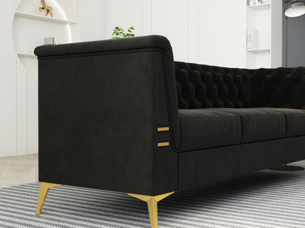 Luxurious Sofa With Legs, Modern Chesterfield Design, Tufted Upholstery, 3 Seat Couch For Living Room And Office