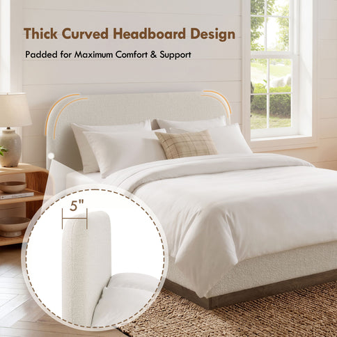 Linton - Upholstered Platform Bed With Curved Headboard
