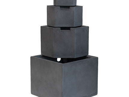 Cement 4 Tier Block Water Fountain Outdoor - Gray