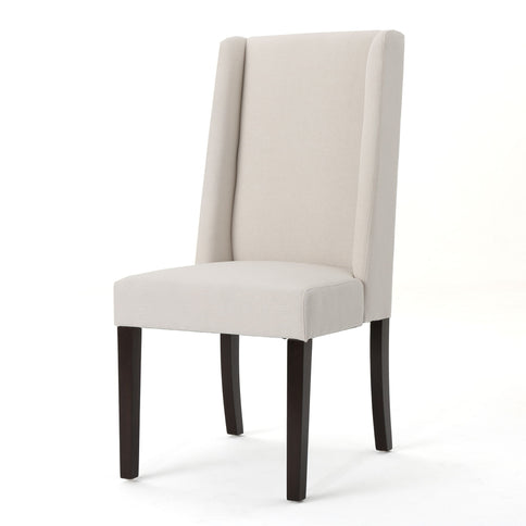 Modern Wingback Dining Chair (Set of 2) With Upholstered - Ivory