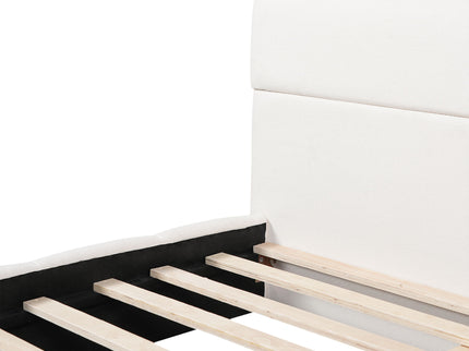 Upholstered Platform Bed Frame With Soft Boucle Headboard