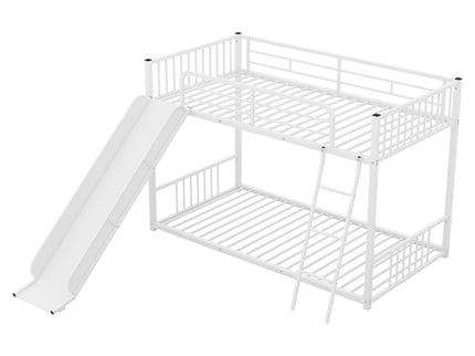 Metal Bunk Bed With Slide, Durable Steel Frame