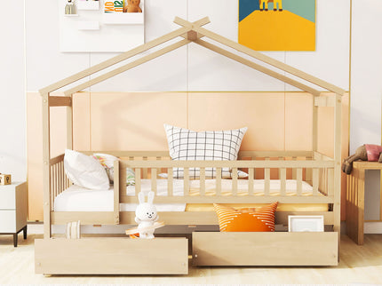House Bed With 2 Drawers