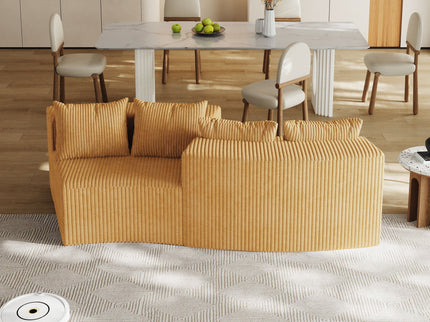 Curved Sectional Sofa With 4 Pillows, Modular Semi Circular Design
