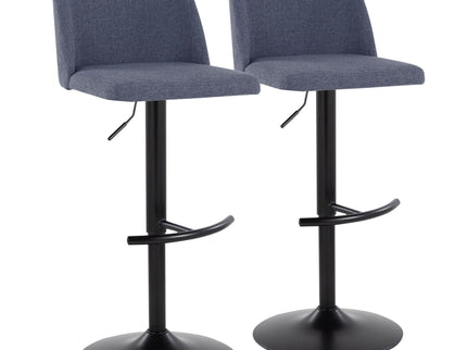 Toriano - Contemporary Adjustable Bar Stool With Rounded T Footrest (Set of 2)
