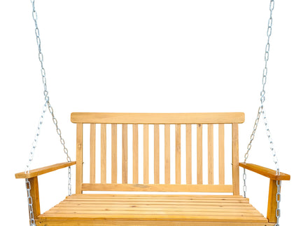 Front Porch Swing With Armrests For Outdoor Patio, Garden Yard, Backyard Or Sunroom