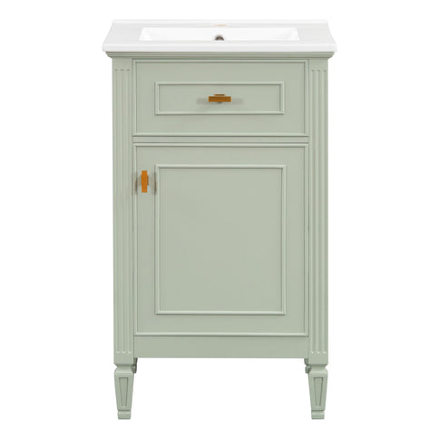 Bathroom Vanity With Sink, Adjustable Shelf, Tilt-Out Drawer