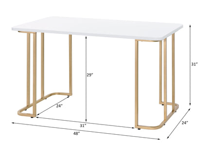 Estie - Writing Desk - White / Gold
