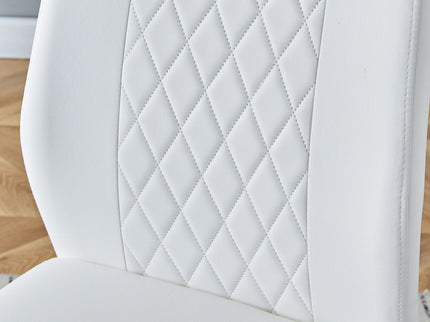 Modern Dining Chairs With Padded Seat, Metal Legs