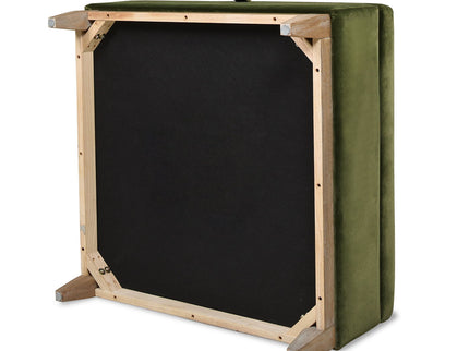 Knox - Square Storage Cocktail Ottoman - Olive Green