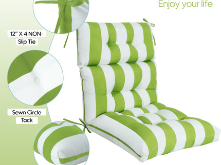 2 Piece High Back Patio Chair Cushion Set, Tufted Adirondack And Rocking Chair Cushions