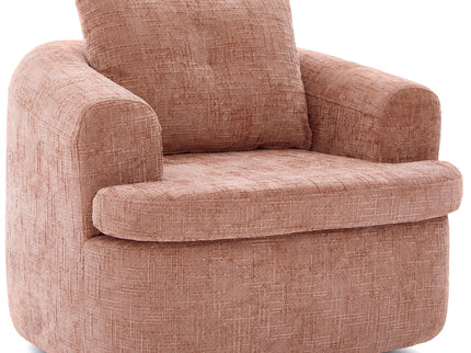 Modern Swivel Barrel Chair With Dual-Layer Cushion