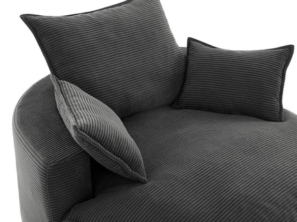 360° Swivel Accent Barrel Chair With Dual Layer Cushion And 3 Removable Pillows