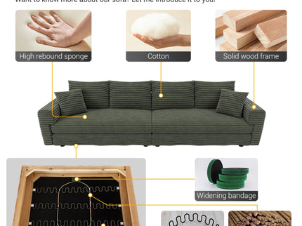 Convertible Deep Seat Sofa With Soft Pillows And Ottomans
