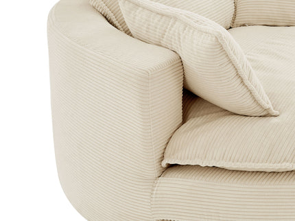 360° Swivel Accent Barrel Chair With Dual Layer Cushion And 3 Removable Pillows