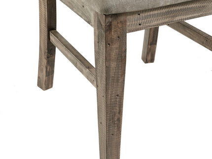 Dining Side Chair Set With Cushioned Back And Seat (Set of 2) - Weathered Gray / Natural