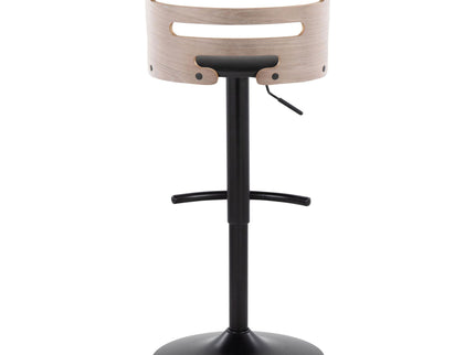 Cosi - Mid Century Modern Adjustable Barstool, Swivel With Rounded T Footrest (Set of 2)