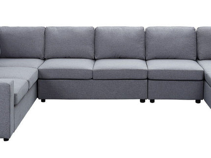 Tifton - 7 Seat Reversible Modular Sectional Sofa Chaise - Light Gray