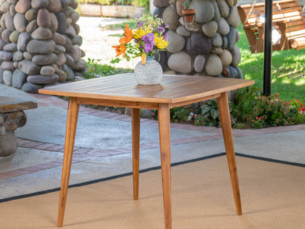 Modern Indoor Square Acacia Wood Dining Table With Toothpick Leg Design