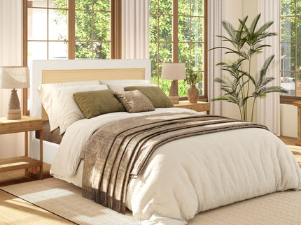 Haley - Upholstered Cane Back Platform Bed