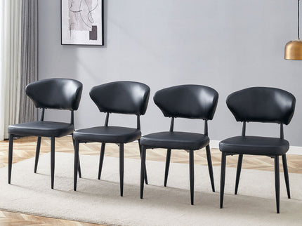 Minimalist Ergonomic Dining Chair With Curved Backres (Set of 4)