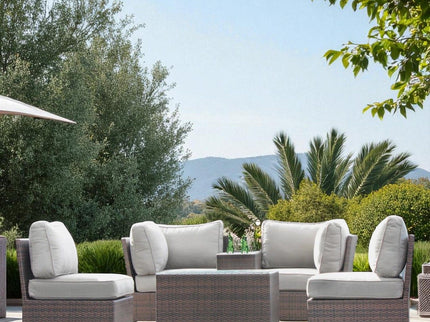 Comfortable Modern Patio Rattan Sectional Set With Cushions