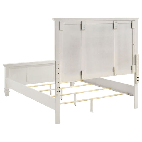 Cortina - 4 Piece Queen Bedroom Set With Ornate Panels And Storage - Cream White