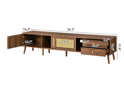 TV Stand With Storage Cabinets - Natural