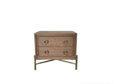 2 Drawer Nightstand With USB - Latte