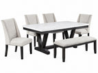 Beige / 6 Pc. Table, 4 Chairs, Bench