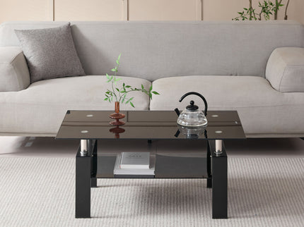 Tempered Glass Table With Storage