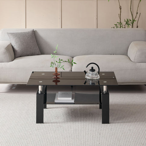 Tempered Glass Table With Storage