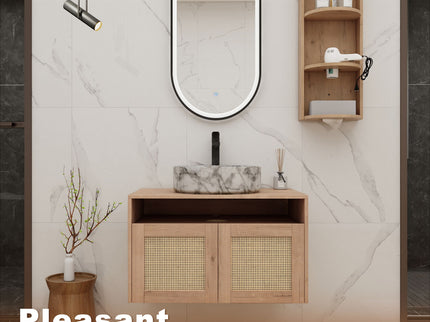 Bathroom Vanity & Art Sink And Storage Rack, Float Mounting Design
