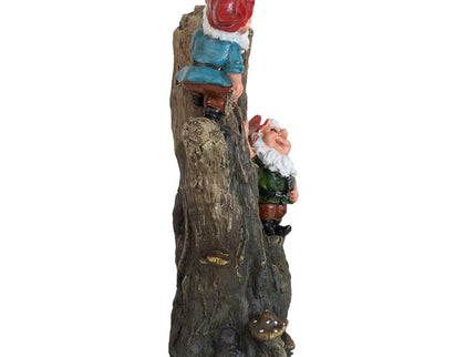 Decorative Woodland Gnome Water Fountain With LED Light - Brown