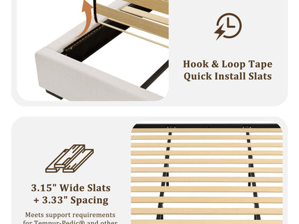 Hampton - Upholstered Platform Bed With Tall Headboard