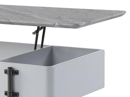 Wilkins - High Gloss Coffee Table With Lift Top - Gray / White