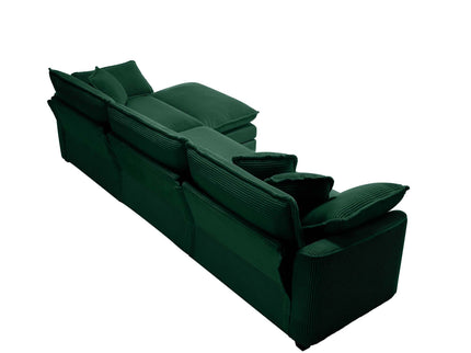 Modern Modular Cushion Sofa With Ottoman, Low Back, Deep Seating Sofa Set