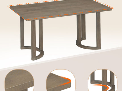 Rectangular Dining Table Set For 6 With Upholstered Barrel Back Chairs