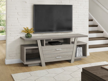 TV Stand, Console, Media Entertainment Center, Storage Drawers, Contemporary & Modern - Taupe