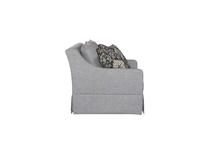 Loveseat With Skirt And Reversable Cushions And 2 Pillows - Light Gray