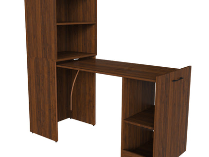 Stretchable Office Desk With Storage Shelves And Mobile Wheels