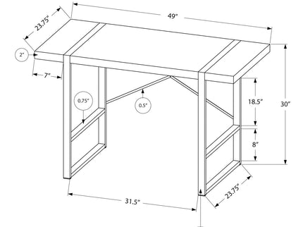 Computer Desk For Home Office, Laptop, Modern Convenient Design - Gray