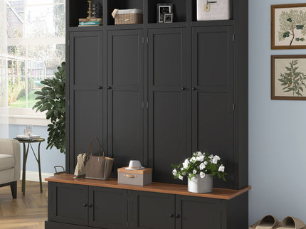 Hall Tree With Bench And Cabinet
